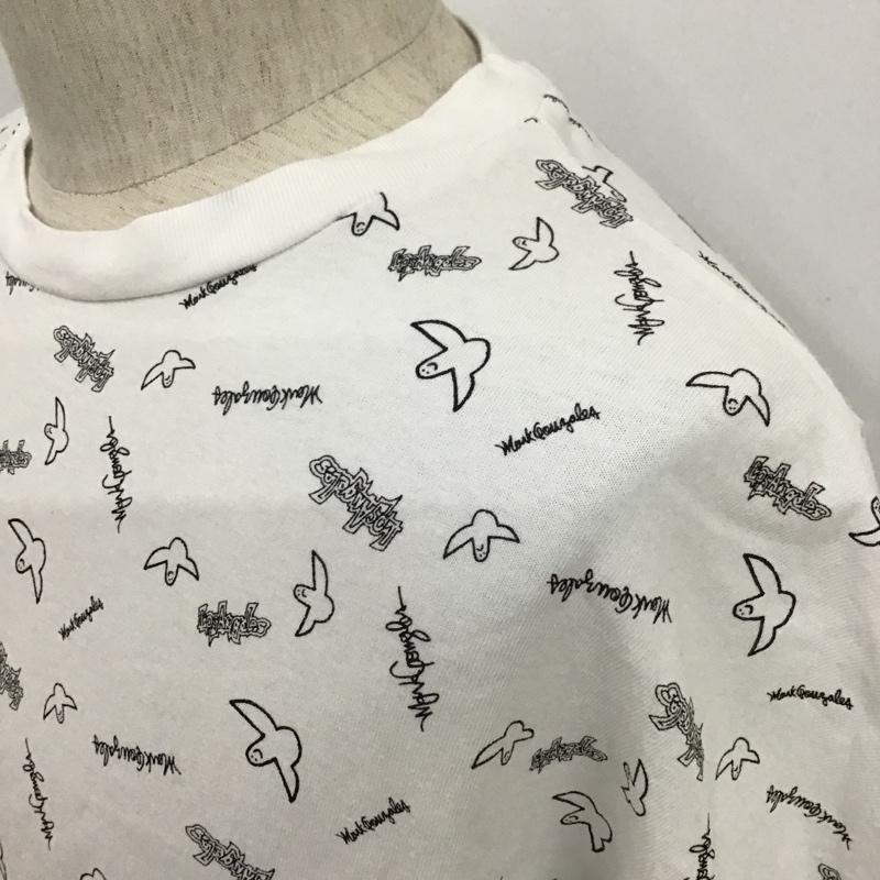 インヘリット INHERIT Tシャツ 半袖 半袖カットソー プリントTシャツ クルーネックカットソー M 総柄 白 / ホワイト / メンズ USED 古着 中古 10097341