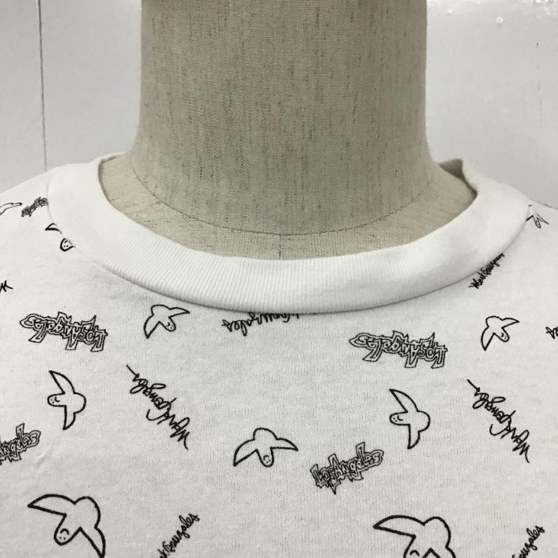 インヘリット INHERIT Tシャツ 半袖 半袖カットソー プリントTシャツ クルーネックカットソー M 総柄 白 / ホワイト / メンズ USED 古着 中古 10097341
