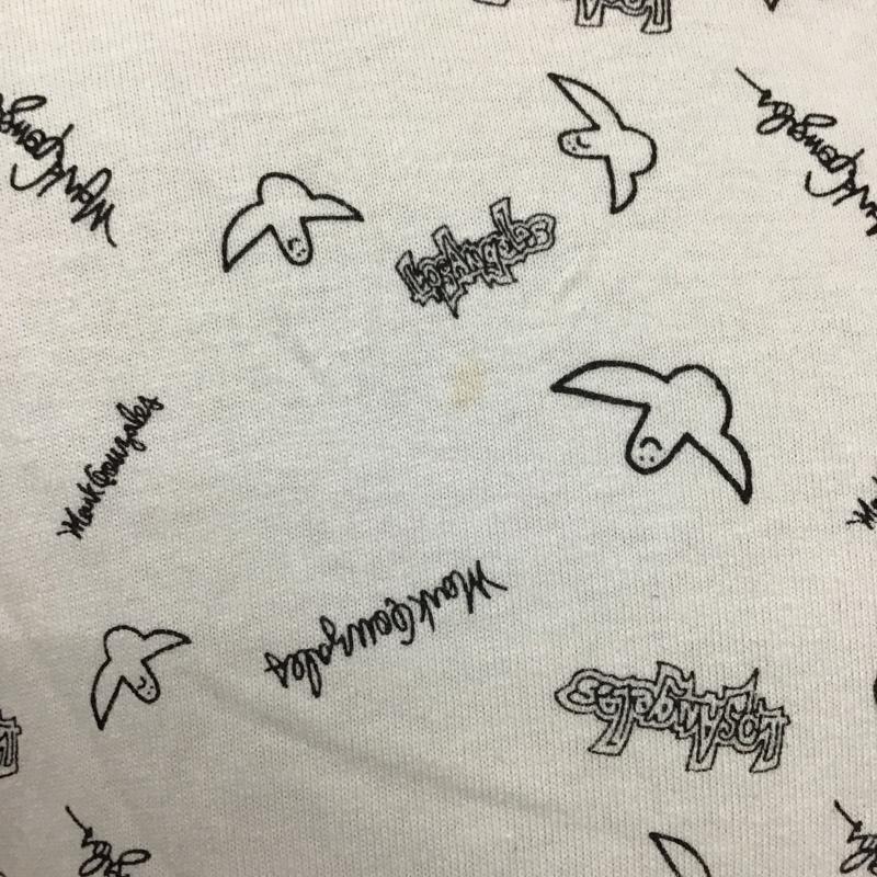 インヘリット INHERIT Tシャツ 半袖 半袖カットソー プリントTシャツ クルーネックカットソー M 総柄 白 / ホワイト / メンズ USED 古着 中古 10097341