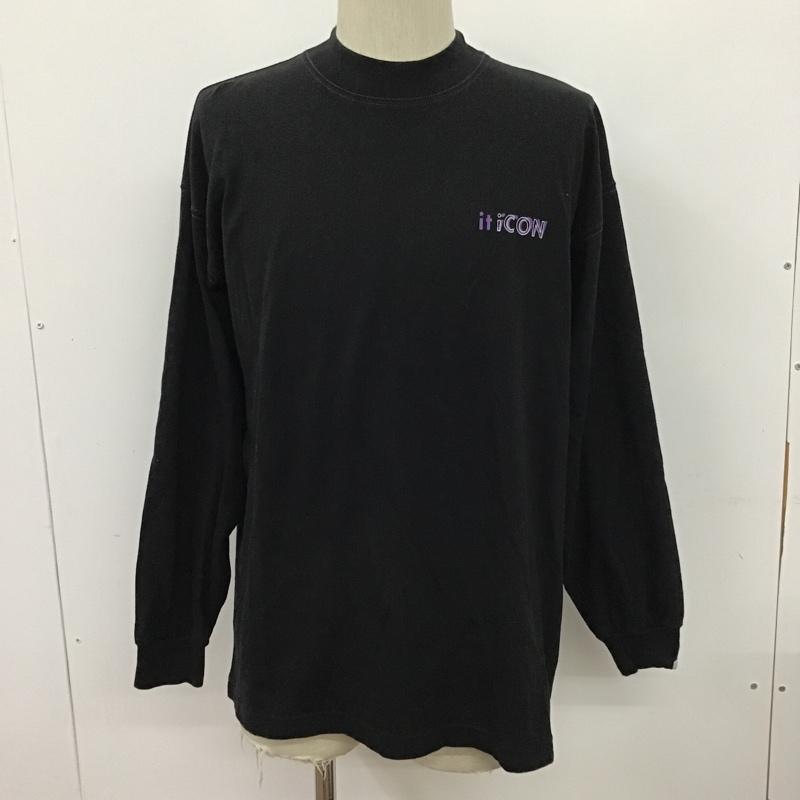 古着 USED カットソー 長袖 長袖カットソー クルーネックカットソー ロングスリーブカットソー プリントTシャツ M ロゴ、文字 黒 / ブラック / メンズ USED 古着 中古 10097407