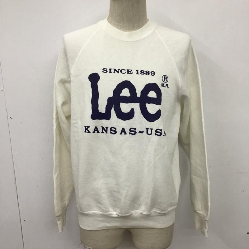 リー Lee トレーナー 長袖 長袖スウェット 長袖トレーナー リブカットソー 長袖カットソー プリントトレーナー L ロゴ、文字 白 / ホワイト / メンズ USED 古着 中古 10097458