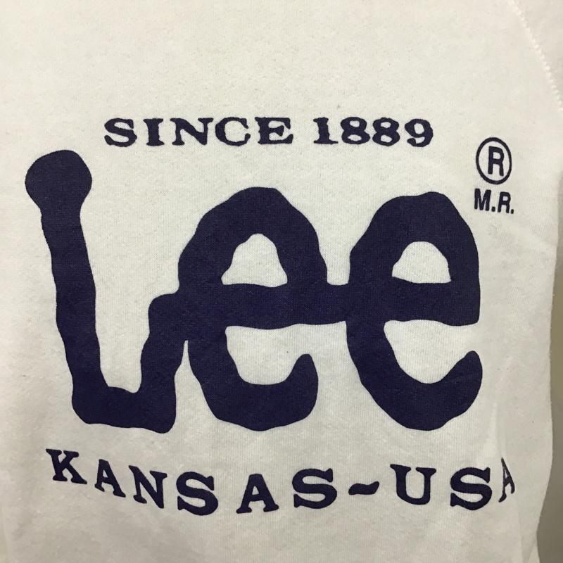 リー Lee トレーナー 長袖 長袖スウェット 長袖トレーナー リブカットソー 長袖カットソー プリントトレーナー L ロゴ、文字 白 / ホワイト / メンズ USED 古着 中古 10097458