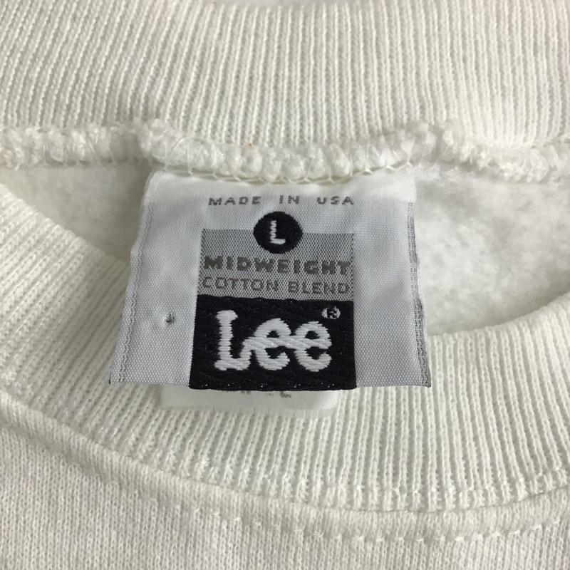 リー Lee トレーナー 長袖 長袖スウェット 長袖トレーナー リブカットソー 長袖カットソー プリントトレーナー L ロゴ、文字 白 / ホワイト / メンズ USED 古着 中古 10097458