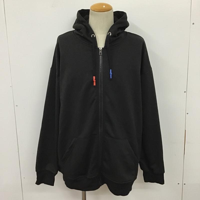 古着 USED パーカー 長袖 長袖パーカー ジップアップジャケット パーカー スウェット L 無地 黒 / ブラック / メンズ USED 古着 中古 10097479