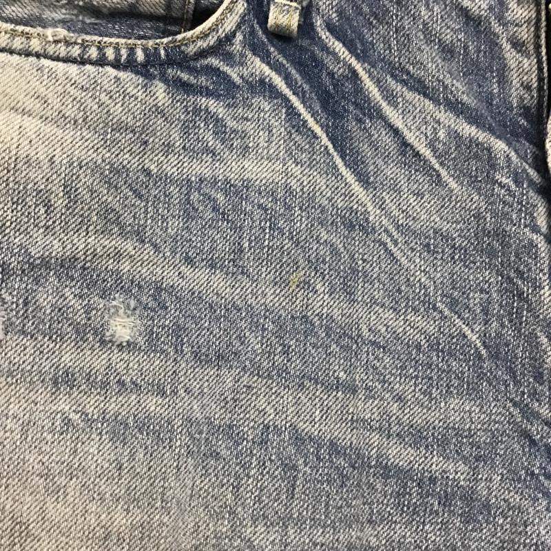 アッパーハイツ upperhights パンツ デニム、ジーンズ 187107 コットン ボーイフレンド クロップド デニムパンツ ダメージ加工 青 / ブルー / レディース USED 古着 中古 10097559