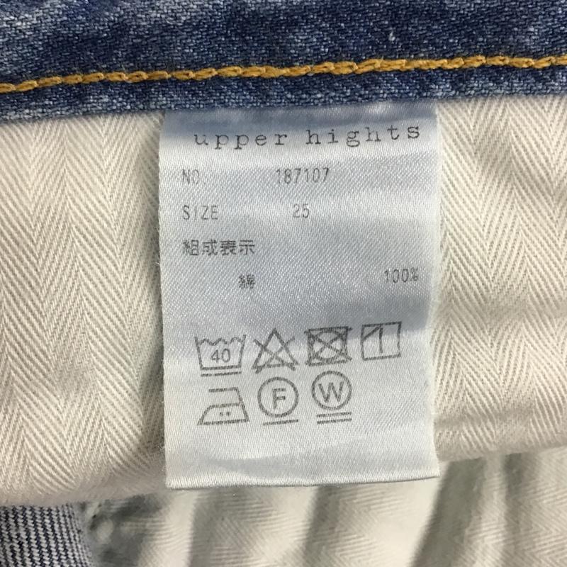 アッパーハイツ upperhights パンツ デニム、ジーンズ 187107 コットン ボーイフレンド クロップド デニムパンツ ダメージ加工 青 / ブルー / レディース USED 古着 中古 10097559