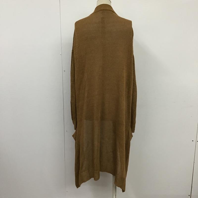 グリーンレーベルリラクシング green label relaxing カーディガン 長袖 3528-181-0565 CR LI RY 2PK LONGカーディガン 無地 茶 / ブラウン / レディース USED 古着 中古 10097560
