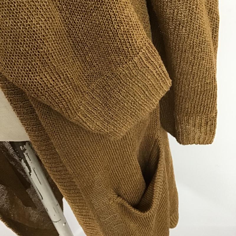 グリーンレーベルリラクシング green label relaxing カーディガン 長袖 3528-181-0565 CR LI RY 2PK LONGカーディガン 無地 茶 / ブラウン / レディース USED 古着 中古 10097560