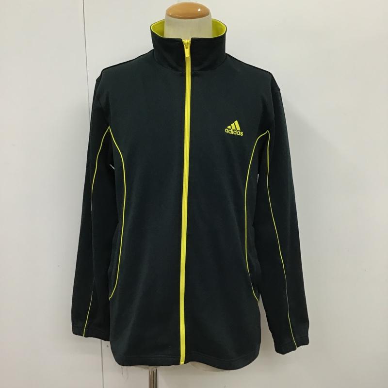 アディダス adidas ジャケット、上着 ジャンパー、ブルゾン ジップアップジャケットスポーツウェア カジュアルジャケット 長袖カットソー M ロゴ、文字 紺 / ネイビー / メンズ USED 古着 中古 10097637