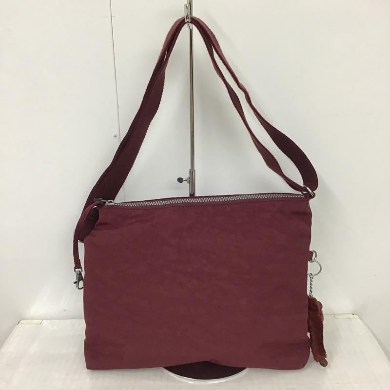キプリング kipling ショルダーバッグ ショルダーバッグ K13335-613 ゴリラチャーム キーホルダー ロゴ、文字 えんじ / ワインレッド / レディース USED 古着 中古 10097642