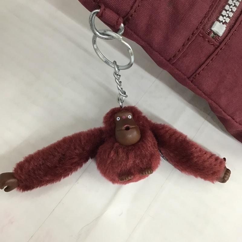 キプリング kipling ショルダーバッグ ショルダーバッグ K13335-613 ゴリラチャーム キーホルダー ロゴ、文字 えんじ / ワインレッド / レディース USED 古着 中古 10097642