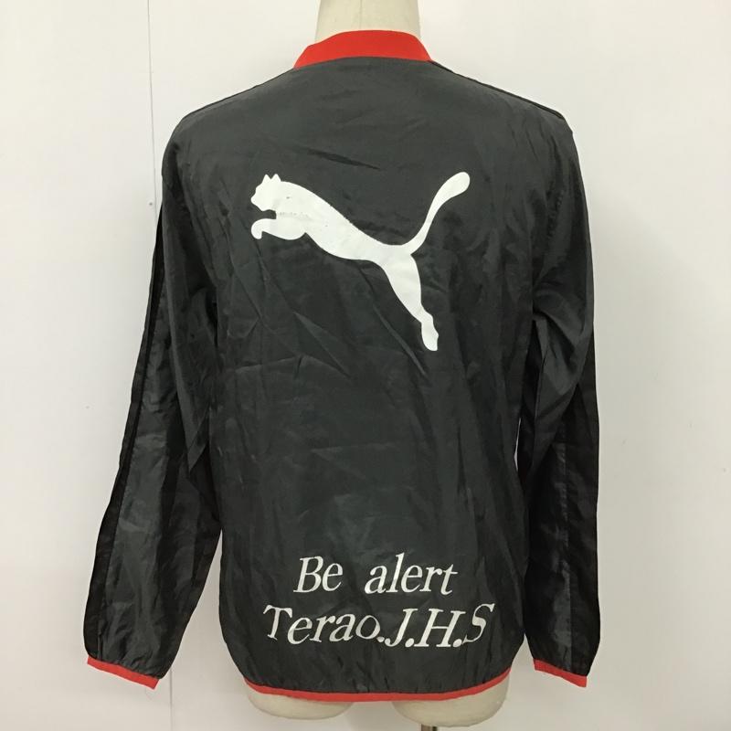 プーマ PUMA カットソー 長袖 653658 サッカー フットサルウェアー トライアルコート S ワンポイント 黒 / ブラック / X 赤 / レッド / メンズ USED 古着 中古 10097654