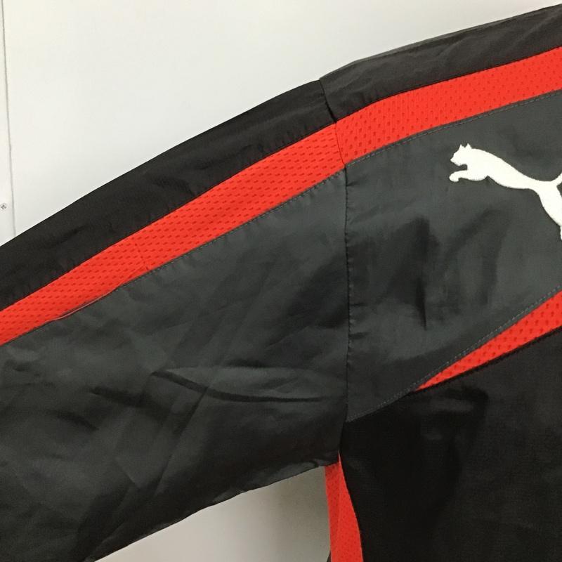 プーマ PUMA カットソー 長袖 653658 サッカー フットサルウェアー トライアルコート S ワンポイント 黒 / ブラック / X 赤 / レッド / メンズ USED 古着 中古 10097654