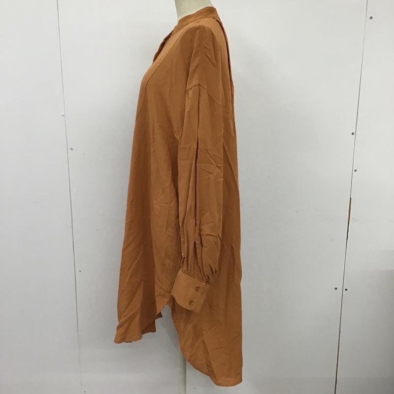 ローリーズファーム LOWRYS FARM シャツ、ブラウス 長袖 LF621017AD バンドカラー ロングシャツ FREE 無地 橙 / オレンジ / レディース USED 古着 中古 10097677