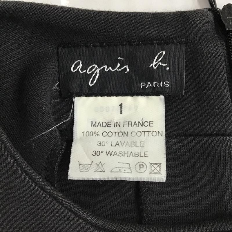 アニエス・ベー agnes b. ワンピース ひざ丈スカート ノースリーブ 1 無地 黒 / ブラック / レディース USED 古着 中古 10097692