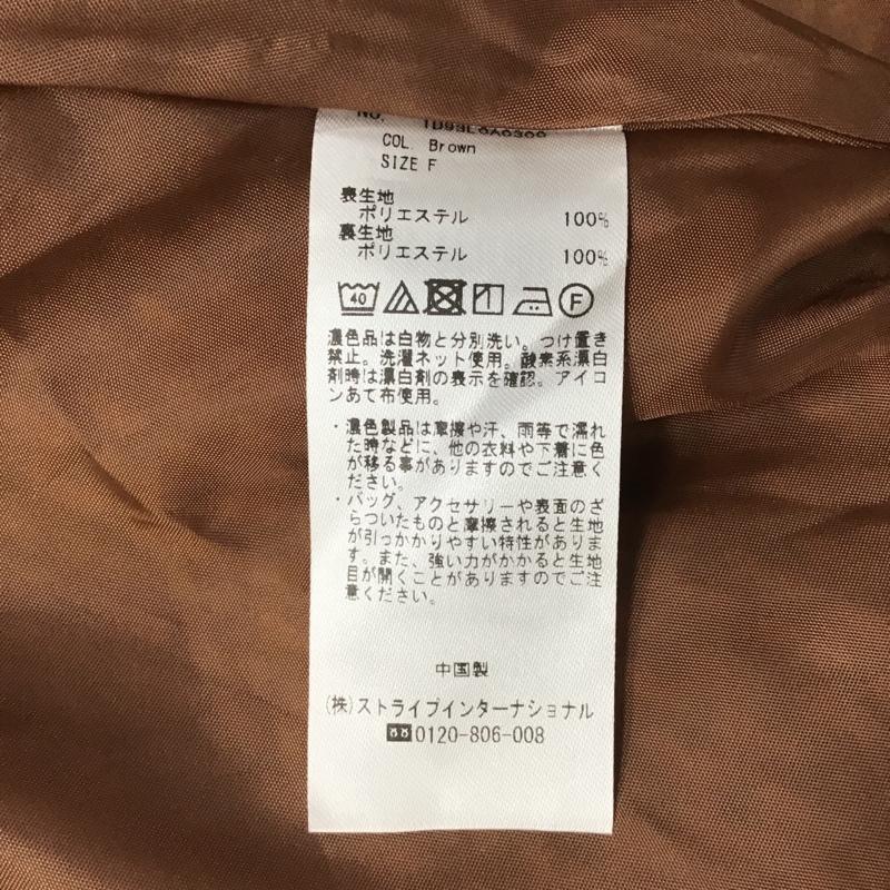 アースミュージックアンドエコロジー earth music&ecology カットソー 半袖 1D93L0A0300 ボウタイチュニックブラウス タグ付き FREE 総柄 茶 / ブラウン / レディース USED 古着 中古 10097699