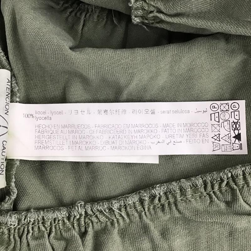 ザラ ZARA ワンピース ミニスカート 2533 499 506 ティアード XL 無地 カーキ / カーキ / レディース USED 古着 中古 10097745