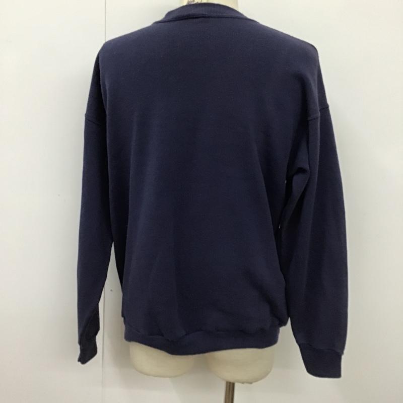 古着 USED トレーナー 長袖 長袖スウェット 長袖トレーナー リブカットソー 長袖カットソー 刺繍トレーナー L 刺繍 紺 / ネイビー / メンズ USED 古着 中古 10097776