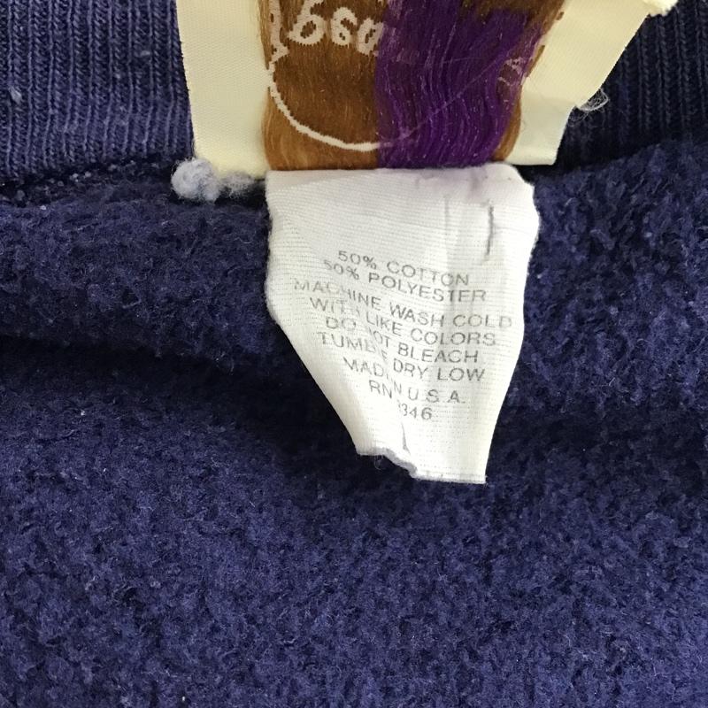 古着 USED トレーナー 長袖 長袖スウェット 長袖トレーナー リブカットソー 長袖カットソー 刺繍トレーナー L 刺繍 紺 / ネイビー / メンズ USED 古着 中古 10097776