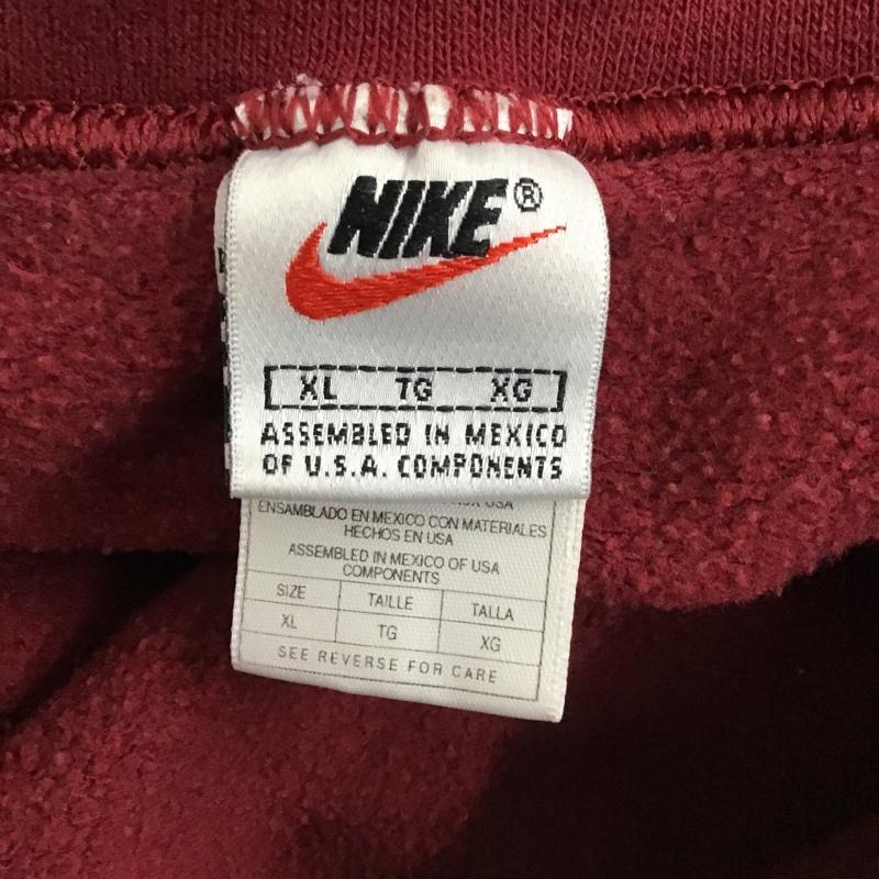 ナイキ NIKE トレーナー 長袖 長袖スウェット 長袖トレーナー リブカットソー 長袖カットソー プリントトレーナー スポーツウェア XL ロゴ、文字 えんじ / ワインレッド / メンズ USED 古着 中古 10097779