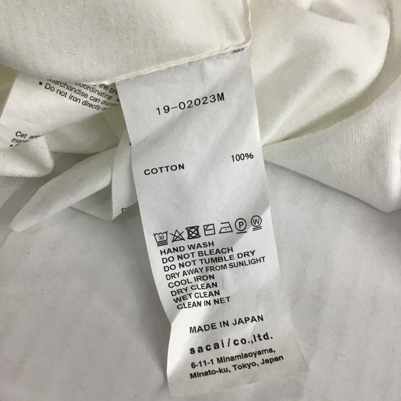 フラグメント FRAGMENT Tシャツ 半袖 19-02023M SACAI×FRAGMENTDESIGN19SSFRAGIL 半袖カットソー プリントTシャツ 1 ロゴ、文字 白 / ホワイト / メンズ USED 古着 中古 10097784
