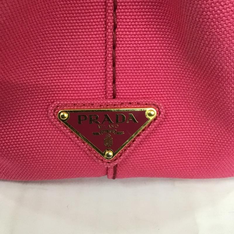 プラダ PRADA トートバッグ トートバッグ キャンバス ロゴ、文字 桃 / ピンク / レディース USED 古着 中古 10097805