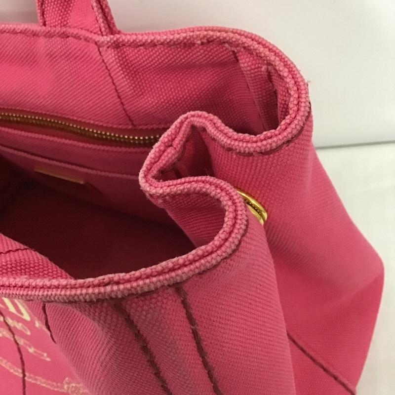 プラダ PRADA トートバッグ トートバッグ キャンバス ロゴ、文字 桃 / ピンク / レディース USED 古着 中古 10097805