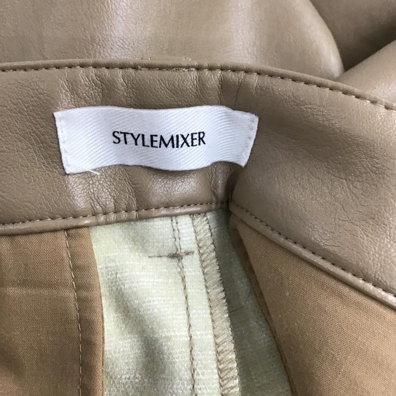 スタイルミキサー STYLEMIXER ボトムス ボトムス 500ES131-2790 フェイクレザータックパンツ M 無地 ベージュ / ベージュ / レディース USED 古着 中古 10097814
