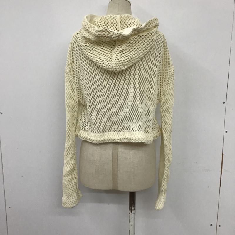 マウジー MOUSSY パーカー 長袖 フード付きパーカー 前ボタンカーディガン パーカー かぎあみパーカー FREE 無地 白 / ホワイト / レディース USED 古着 中古 10097846