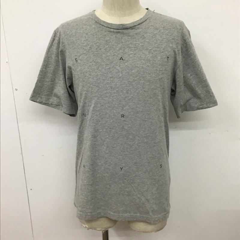サタデーズ SATURDAYS Tシャツ 半袖 半袖カットソー プリントTシャツ クルーネックカットソー M ロゴ、文字 灰 / グレー / メンズ USED 古着 中古 10097855