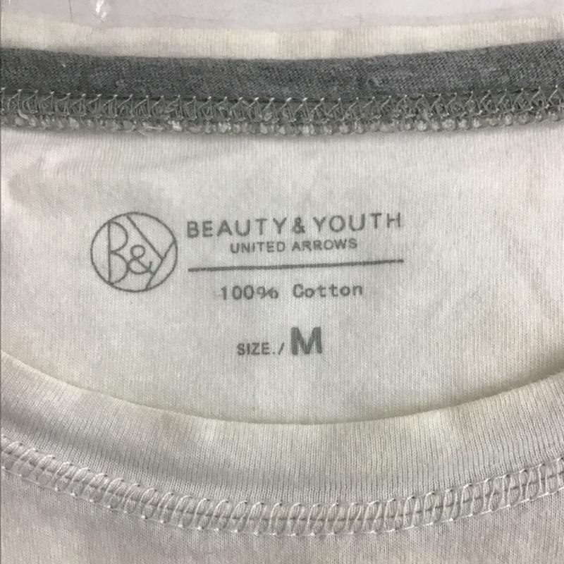 ビューティアンドユースユナイテッドアローズ BEAUTY&YOUTH UNITED ARROWS Tシャツ 半袖 半袖カットソー プリントTシャツ クルーネックカットソー M 無地 白 / ホワイト / メンズ USED 古着 中古 10097857