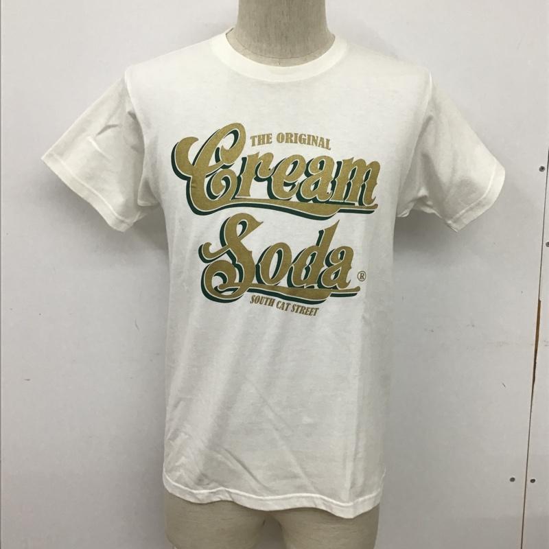 クリームソーダ CREAMSODA Tシャツ 半袖 半袖カットソー プリントTシャツ クルーネックカットソー S プリント 白 / ホワイト / メンズ USED 古着 中古 10097868