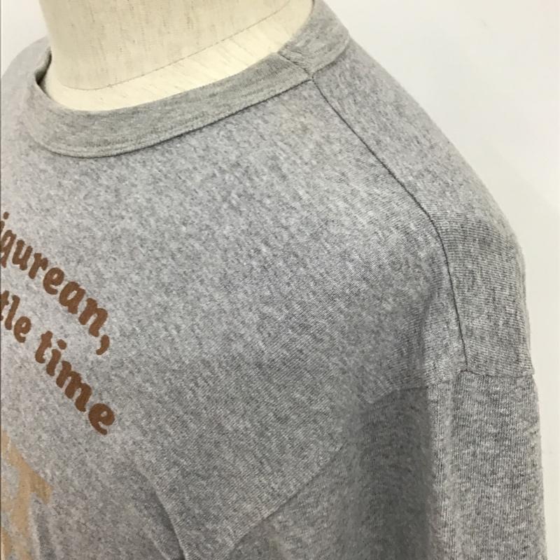 フラットヘッド FLATHEAD Tシャツ 半袖 半袖カットソー プリントTシャツ クルーネックカットソー 38 ロゴ、文字 灰 / グレー / メンズ USED 古着 中古 10097869