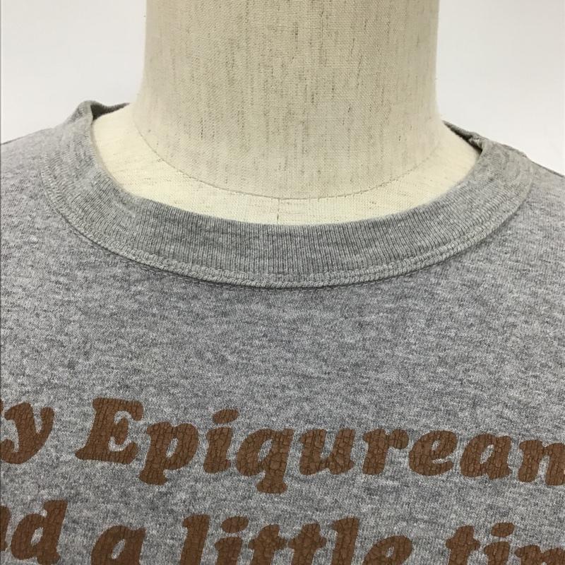 フラットヘッド FLATHEAD Tシャツ 半袖 半袖カットソー プリントTシャツ クルーネックカットソー 38 ロゴ、文字 灰 / グレー / メンズ USED 古着 中古 10097869
