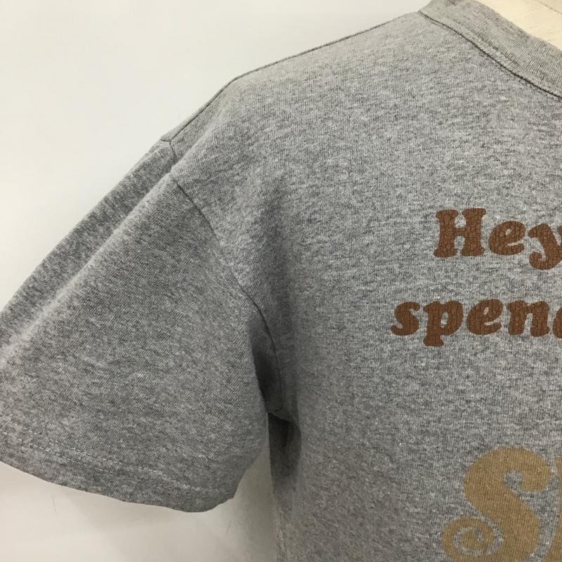 フラットヘッド FLATHEAD Tシャツ 半袖 半袖カットソー プリントTシャツ クルーネックカットソー 38 ロゴ、文字 灰 / グレー / メンズ USED 古着 中古 10097869