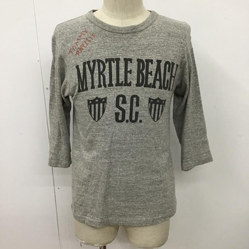 ウエアハウス WAREHOUSE カットソー 長袖 長袖カットソー プリントTシャツ クルーネックカットソー S ロゴ、文字 灰 / グレー / メンズ USED 古着 中古 10097874