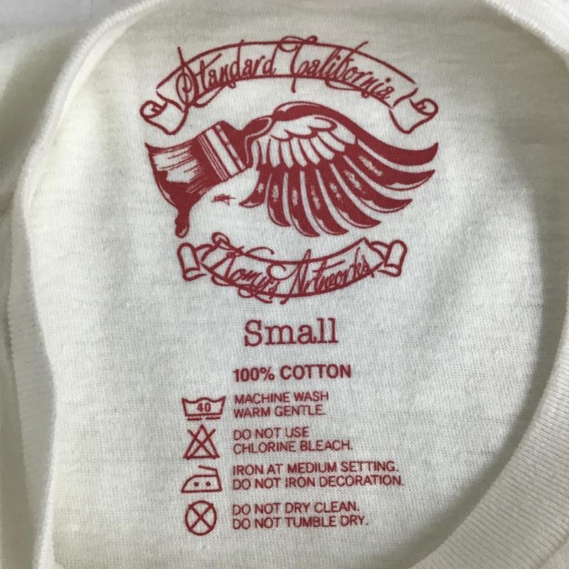 スタンダード カリフォルニア STANDARD CALIFORNIA Tシャツ 半袖 半袖カットソー プリントTシャツ クルーネックカットソー S ロゴ、文字 白 / ホワイト / メンズ USED 古着 中古 10097876