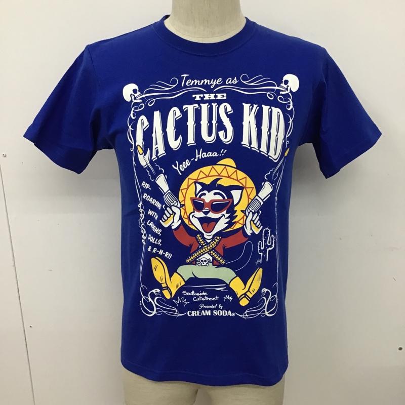 クリームソーダ CREAMSODA Tシャツ 半袖 半袖カットソー プリントTシャツ クルーネックカットソー S キャラクター 青 / ブルー / メンズ USED 古着 中古 10097878