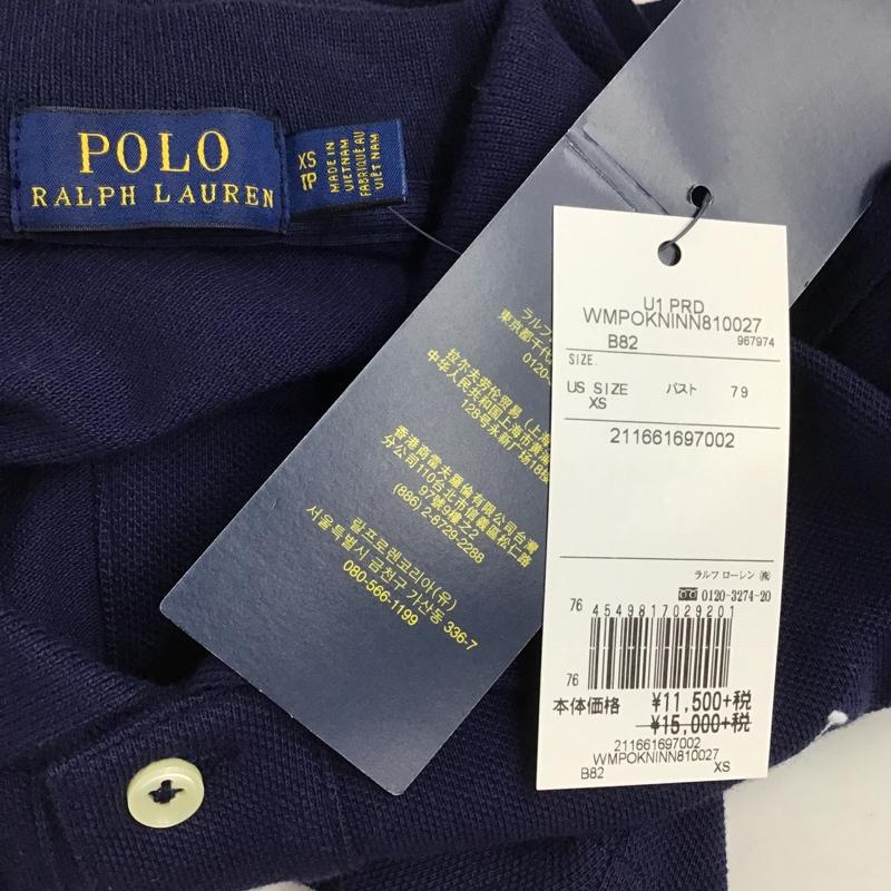 ポロラルフローレン POLO RALPH LAUREN ポロシャツ 半袖 211661697002 ビッグポニー タグ付き XS ワンポイント 紺 / ネイビー / レディース USED 古着 中古 10097880