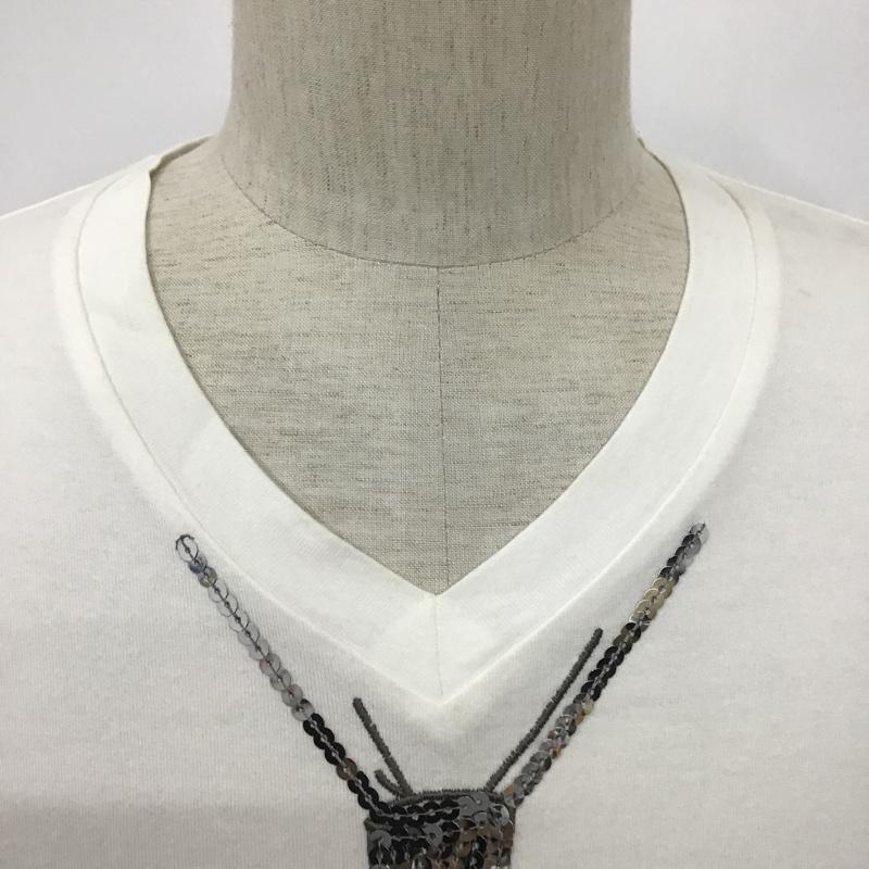 古着 USED Tシャツ 半袖 半袖カットソー プリントTシャツ クルーネックカットソー L 刺繍 白 / ホワイト / メンズ USED 古着 中古 10097881