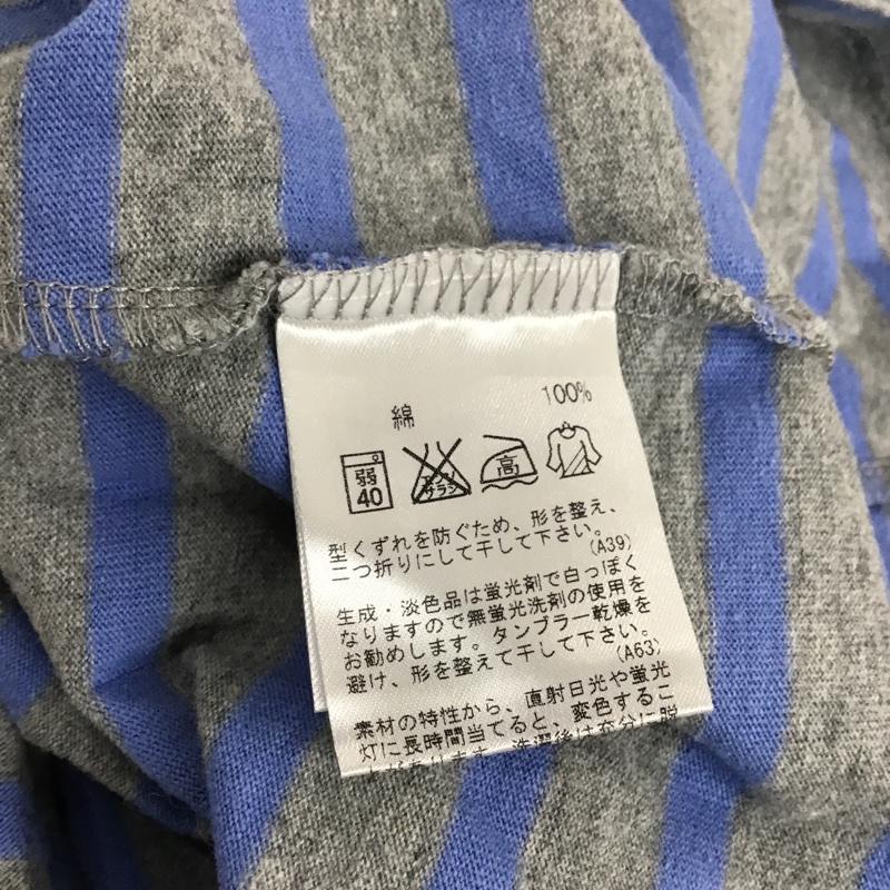 アーノルドパーマー Arnold Palmer ワンピース ひざ丈スカート カットソーワンピ ボーダー 4 ワンポイント 青 / ブルー / X 灰 / グレー /  レディース USED 古着 中古 10097888