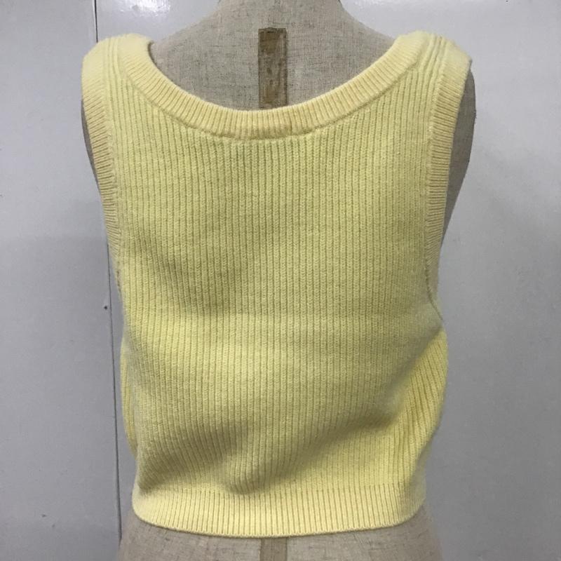 ザラ ZARA ベスト ベスト 3471 019 300 ニット S 無地 黄 / イエロー / レディース USED 古着 中古 10097893
