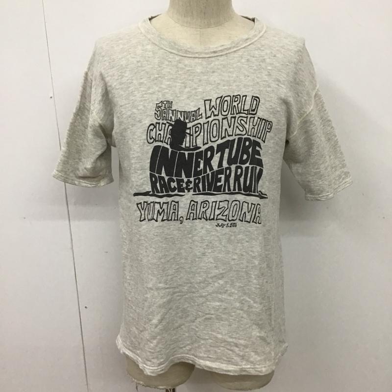 ダブルワークス DUBBLEWORKS カットソー 半袖 スウェット M ロゴ、文字 灰 / グレー / メンズ USED 古着 中古 10097895
