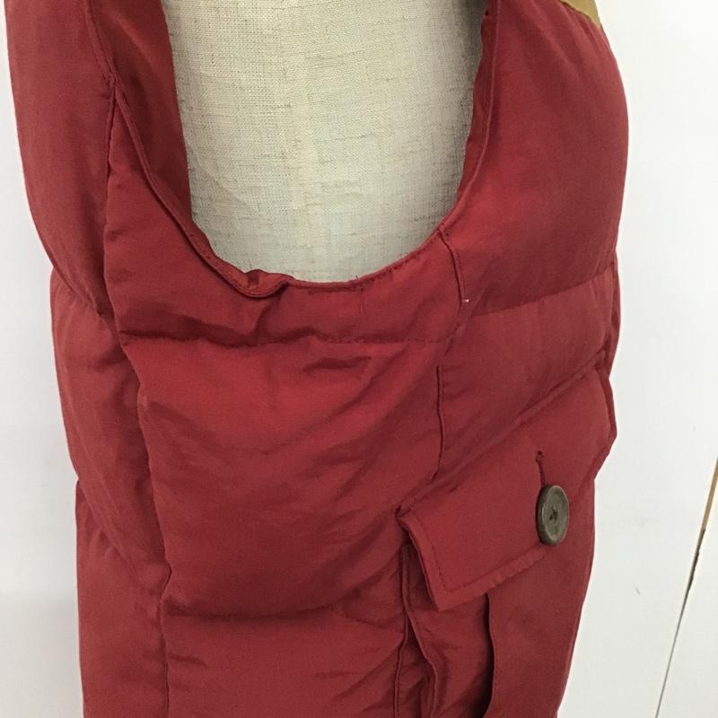 コロンビア Columbia ベスト ベスト 213 PL1992 ダウン フェザー M ロゴ、文字 ベージュ / ベージュ / X えんじ / ワインレッド / レディース USED 古着 中古 10097924