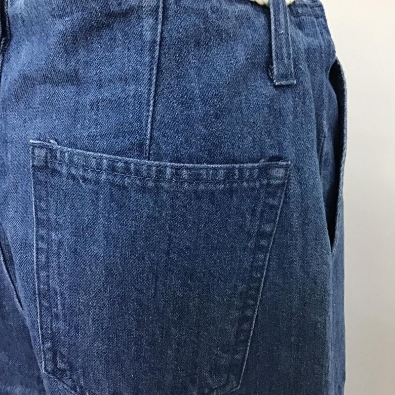 ローリーズファーム LOWRYS FARM パンツ デニム、ジーンズ LF517034AD ロープベルト付き 裾フリンジ ワイドパンツ M 無地 青 / ブルー / レディース USED 古着 中古 10097941