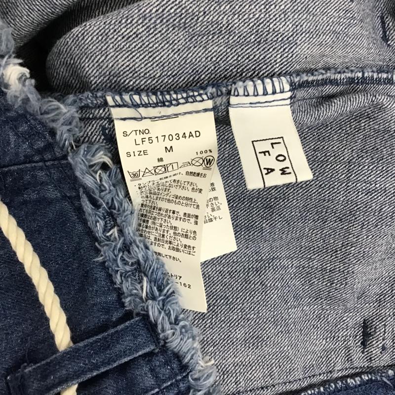ローリーズファーム LOWRYS FARM パンツ デニム、ジーンズ LF517034AD ロープベルト付き 裾フリンジ ワイドパンツ M 無地 青 / ブルー / レディース USED 古着 中古 10097941