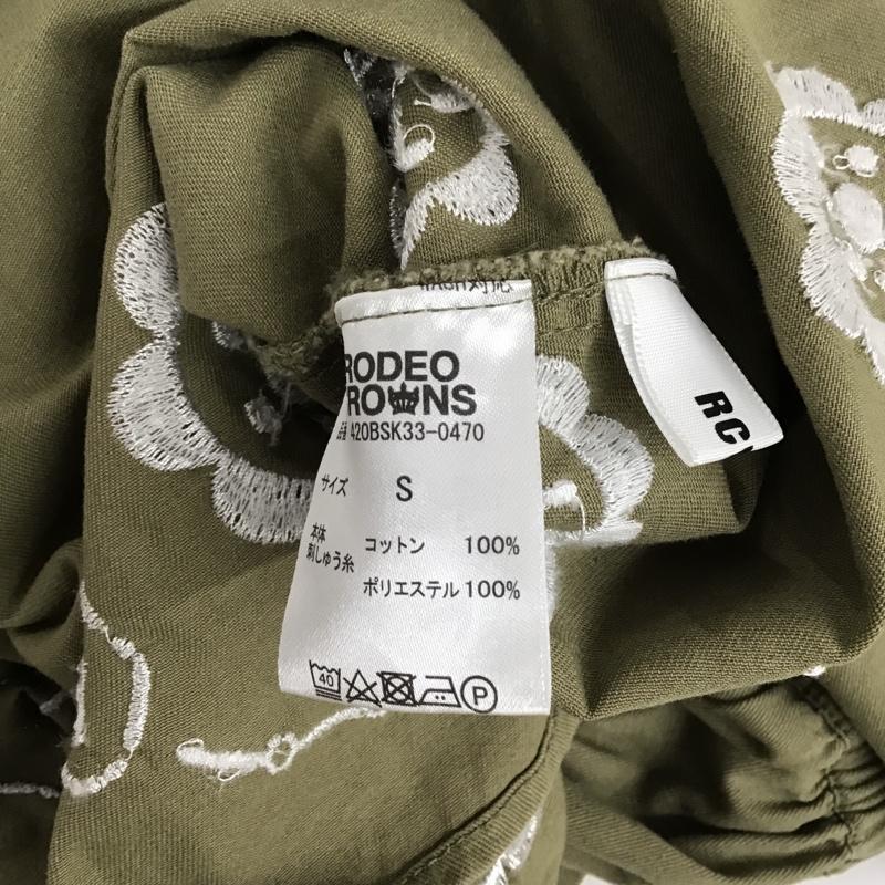 ロデオクラウンズワイドボウル RODEO CROWNS WIDE BOWL ワンピース ひざ丈スカート 420BSK33-0470 エンブロイダリーワンピース 半袖 S 刺繍 カーキ / カーキ / レディース USED 古着 中古 10097953