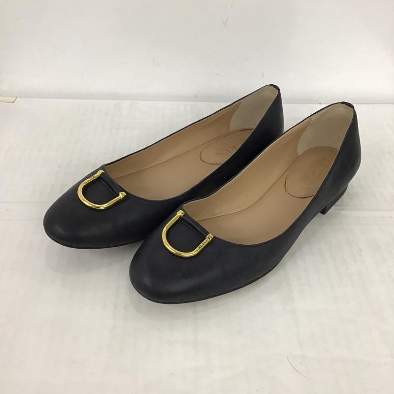 ローレンラルフローレン LAUREN RALPH LAUREN パンプス パンプス フラットシューズ 7.5 無地 紺 / ネイビー / X 金 / ゴールド / レディース USED 古着 中古 10097968