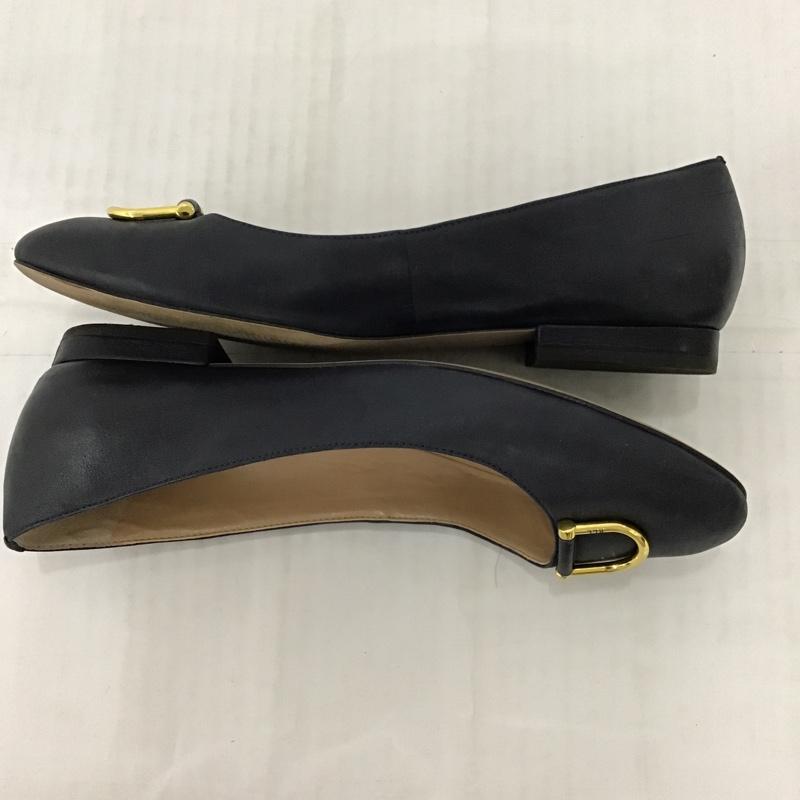 ローレンラルフローレン LAUREN RALPH LAUREN パンプス パンプス フラットシューズ 7.5 無地 紺 / ネイビー / X 金 / ゴールド / レディース USED 古着 中古 10097968