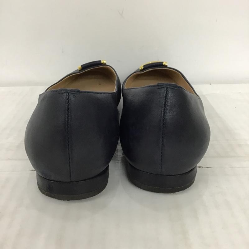 ローレンラルフローレン LAUREN RALPH LAUREN パンプス パンプス フラットシューズ 7.5 無地 紺 / ネイビー / X 金 / ゴールド / レディース USED 古着 中古 10097968